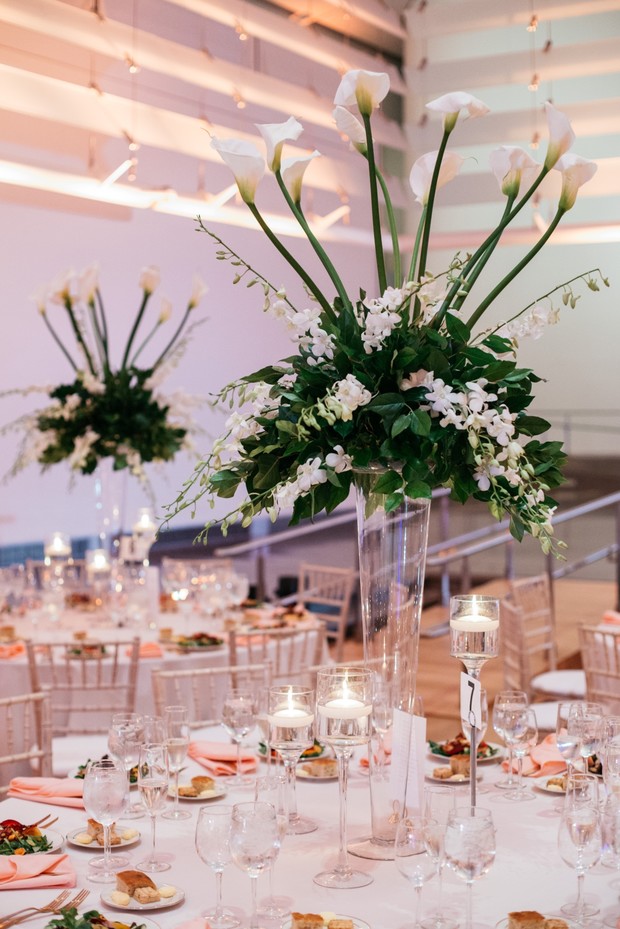 elegant floral decor in pedestal vase