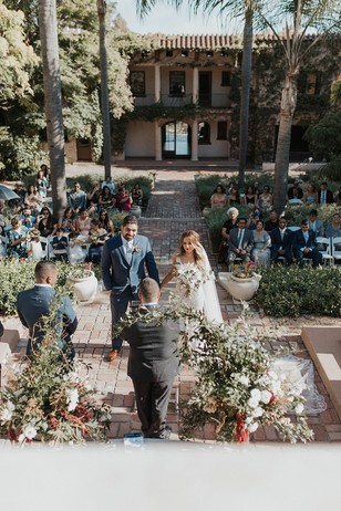 wedding ceremony at Wattles Mansion