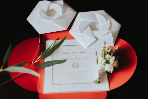 origami wedding invitation