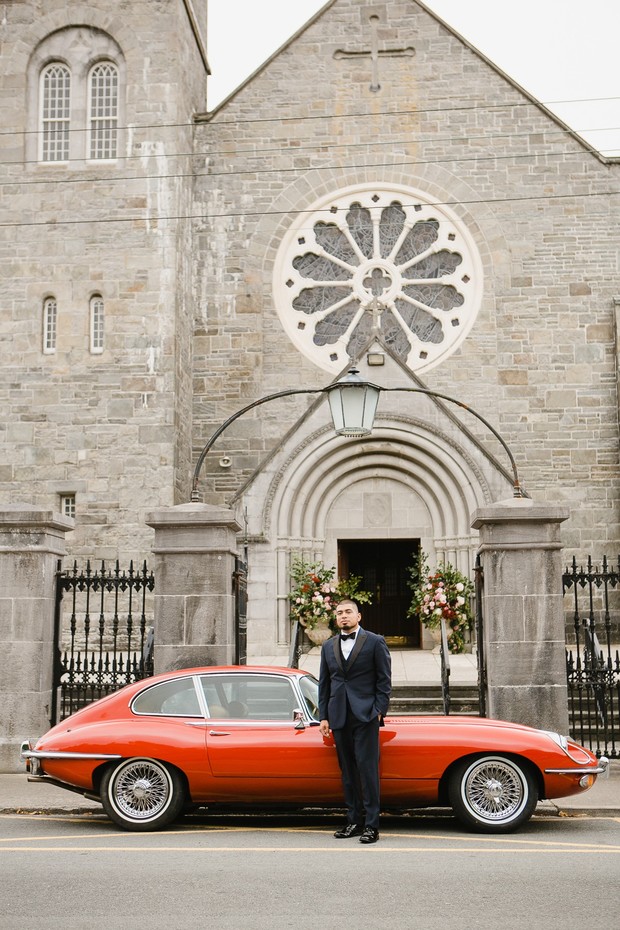 vintage wedding car