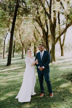 sweet wedding couple portrait