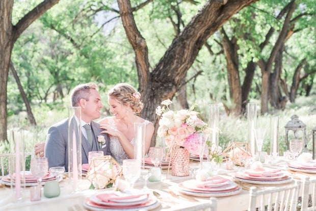 pink spring wedding table decor