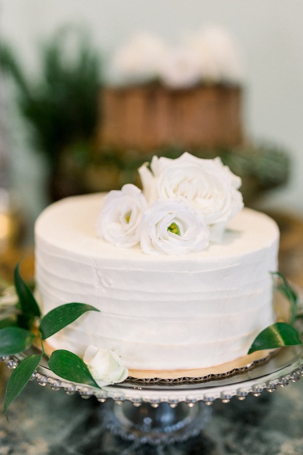 white wedding cake