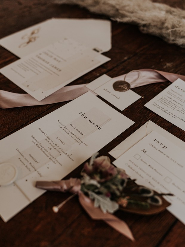 modern wedding invitation suite idea