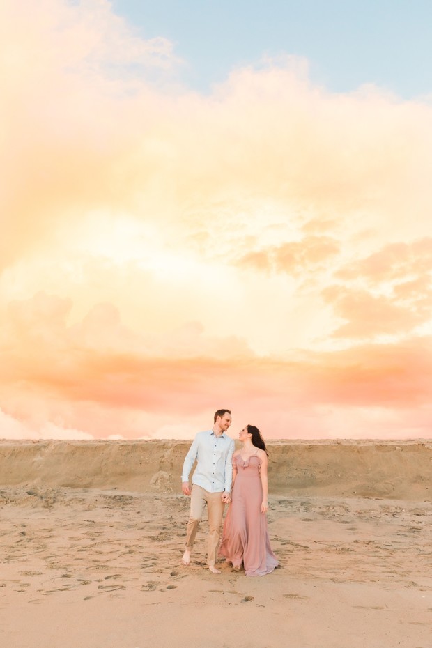 sunset engagement shoot