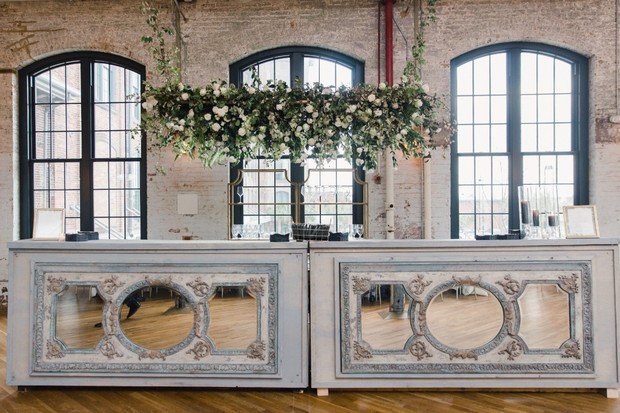 mirrored wedding bar