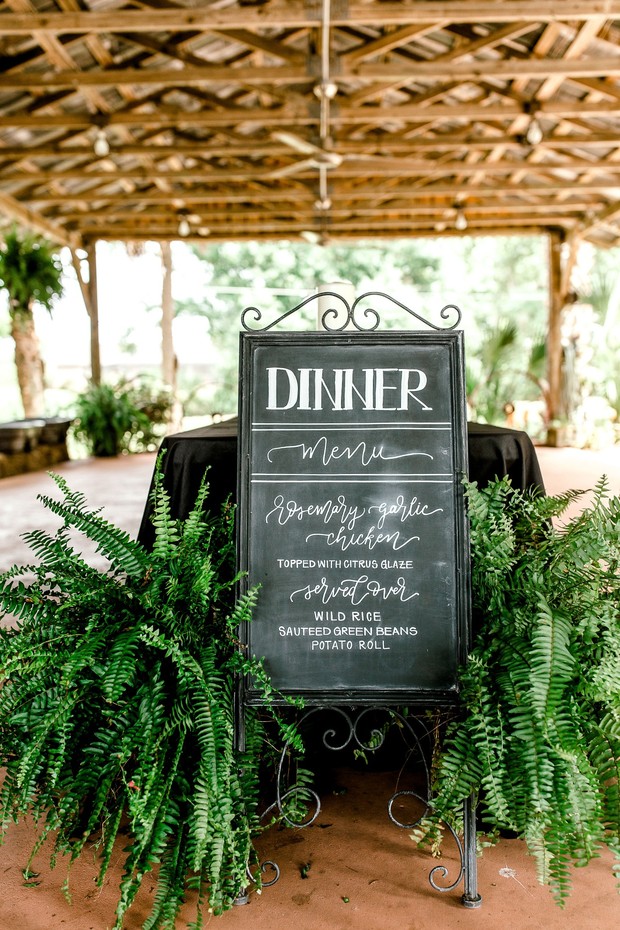 dinner chalkboard wedding sign