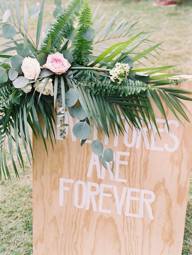 adventure wedding sign