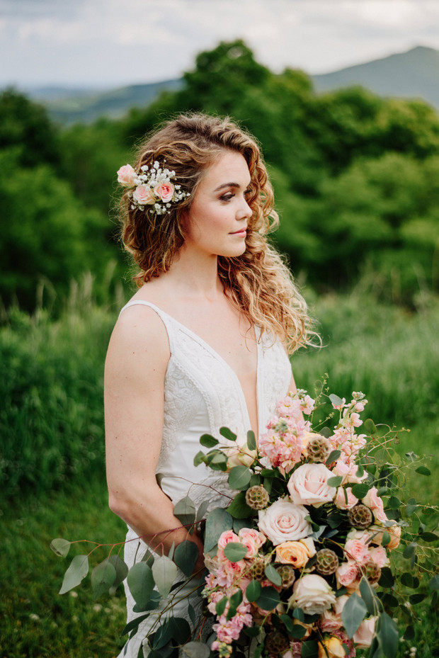 Gorgeous Mountain Wedding With DIY Flowers From FiftyFlowers