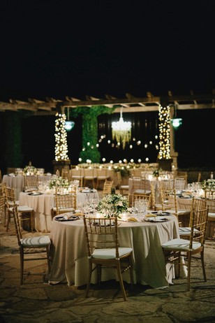 gold and white wedding reception