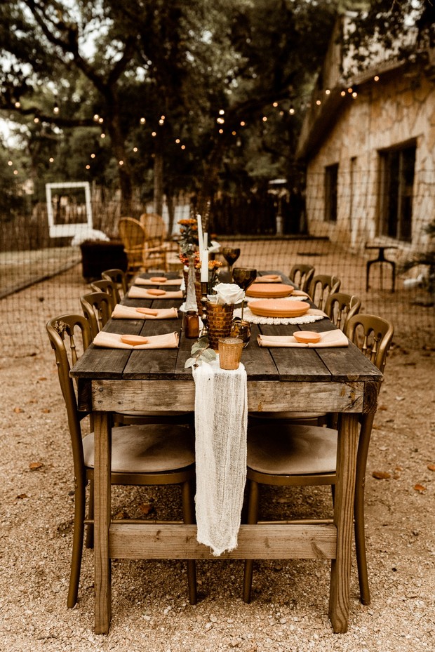 rustic wedding reception table