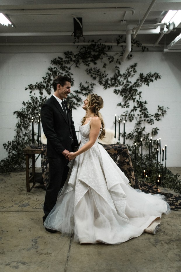 wedding couple in formal attire