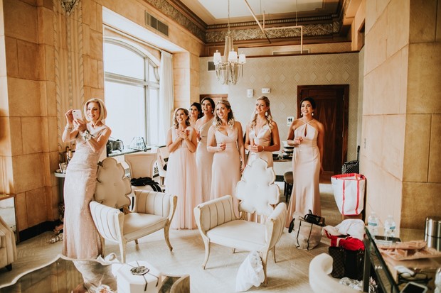 sweet bridal party wedding dress reveal