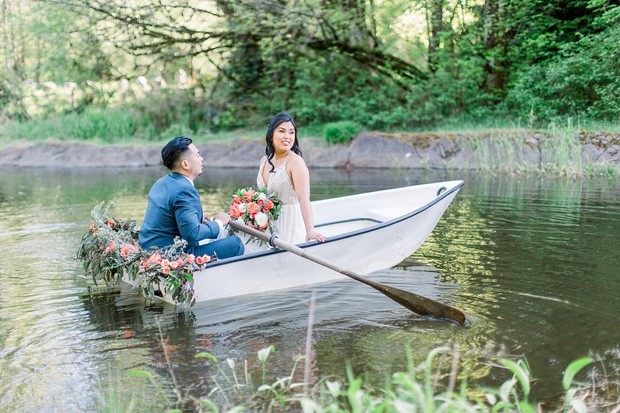 wedding row boat