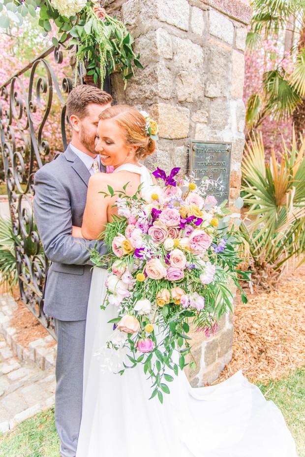 springtime wedding couple