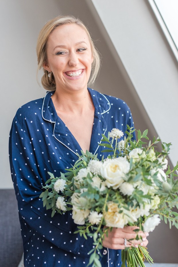 bride and her flowers