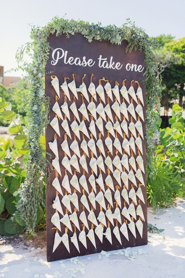 rose petal display for ceremony