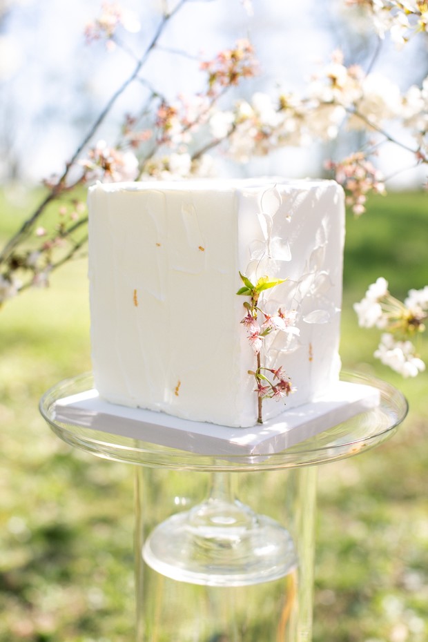 square wedding cake