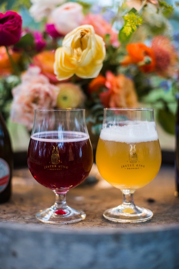 wedding toast with beer