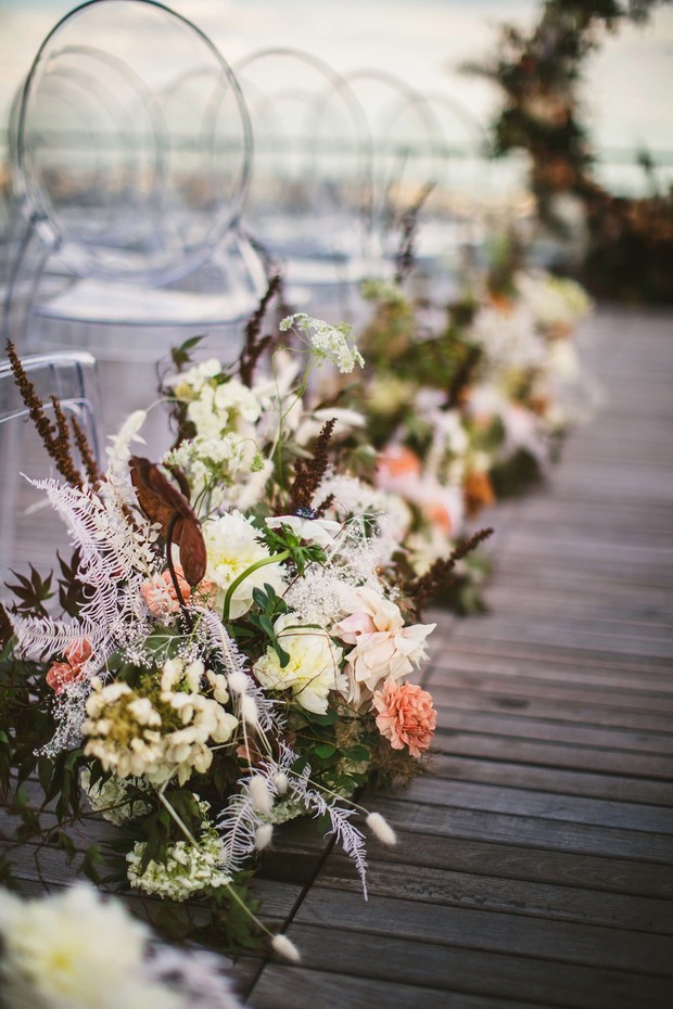 ceremony aisle flower decor