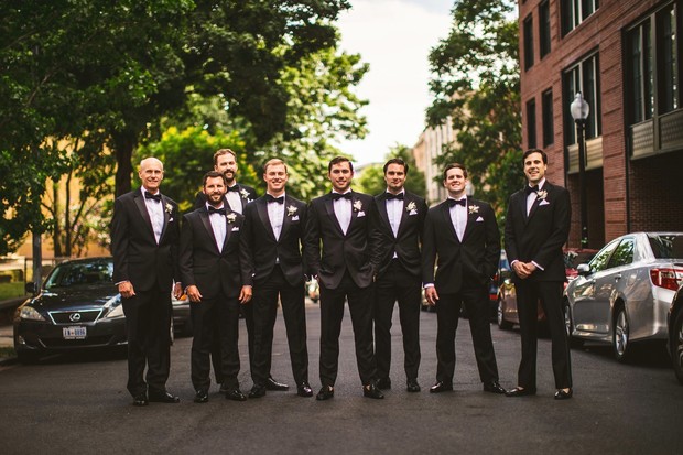 groomsmen in the street