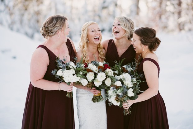 Snowy Christmas Card Style Wedding At Lake Placid