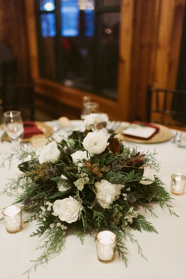 simple overgrown floral centerpiece