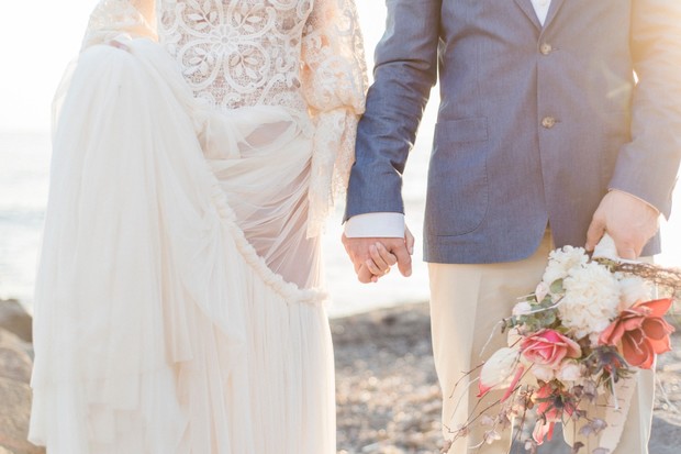 Organic modern beach wedding