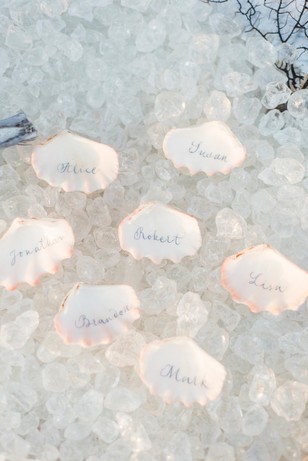 sea shell escort cards wedding