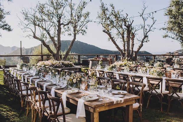 outdoor wedding reception in California