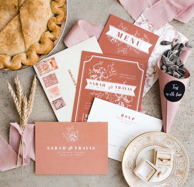 Fall wedding invitation suite