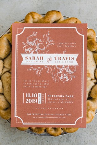 coral wedding invitatioin