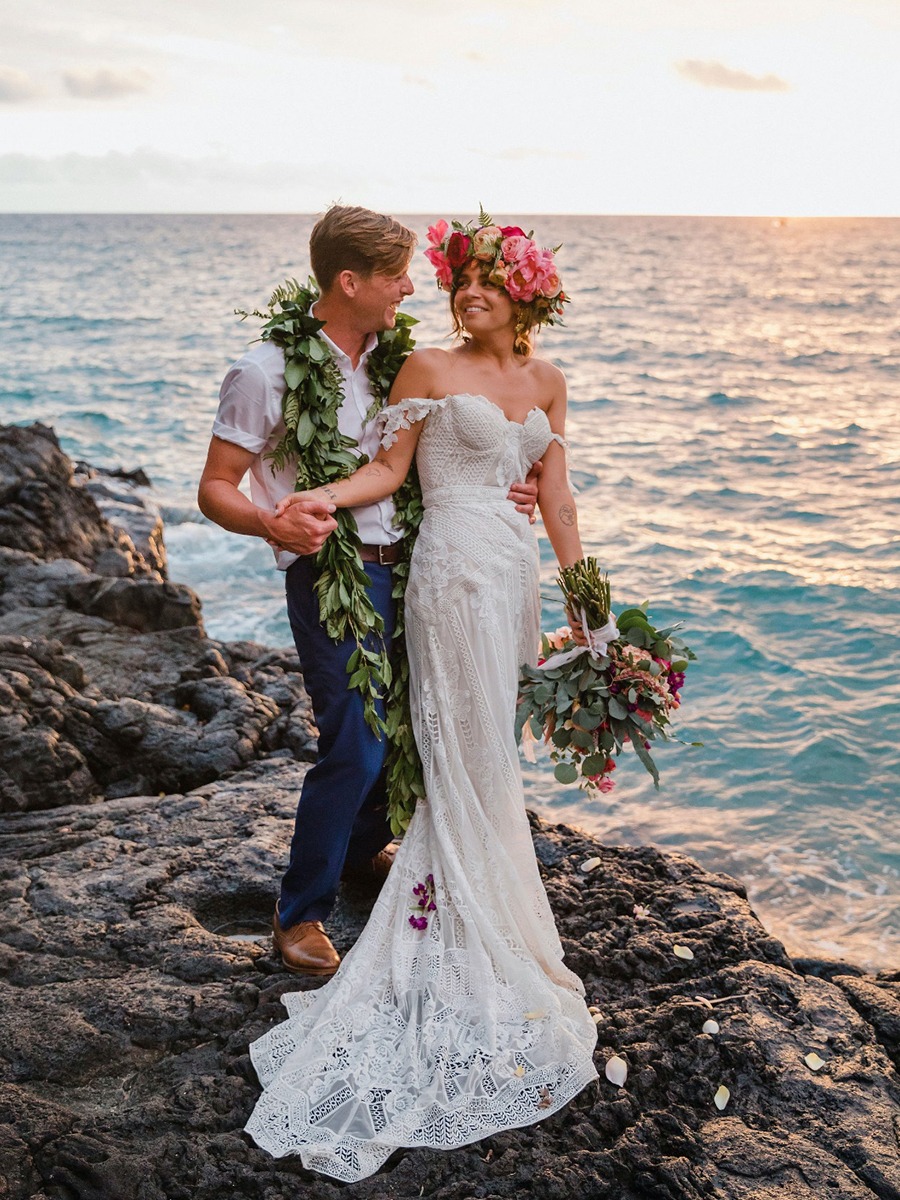 Big Surf And Sand Hawaii Wedding
