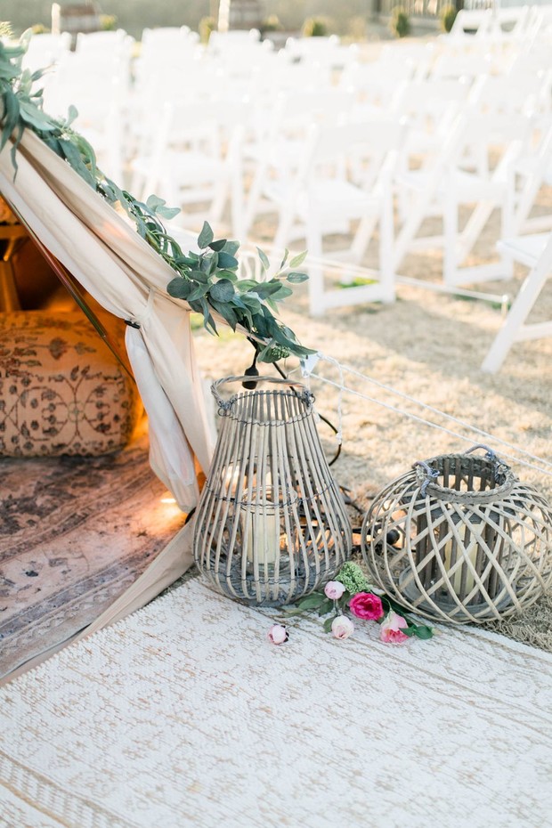 boho chic wedding lantern decor