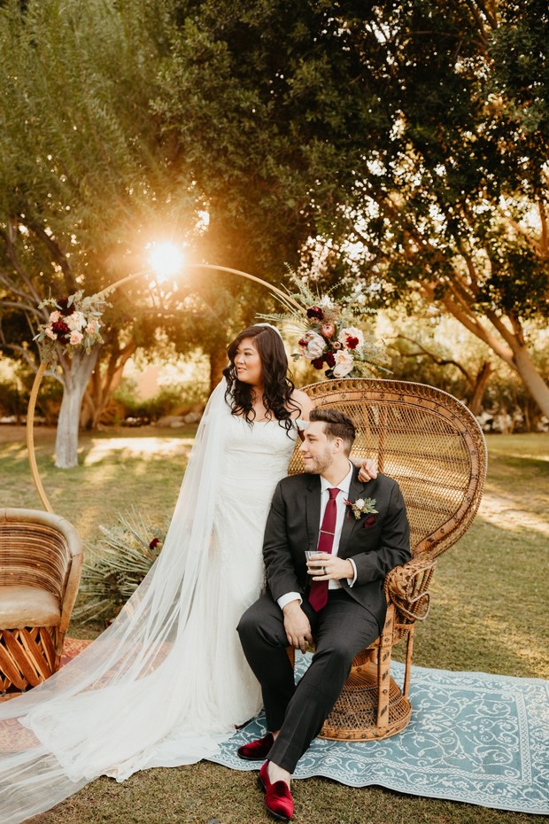 Fall romance wedding in Palm Springs