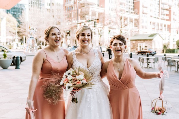 bride and bridesmaids