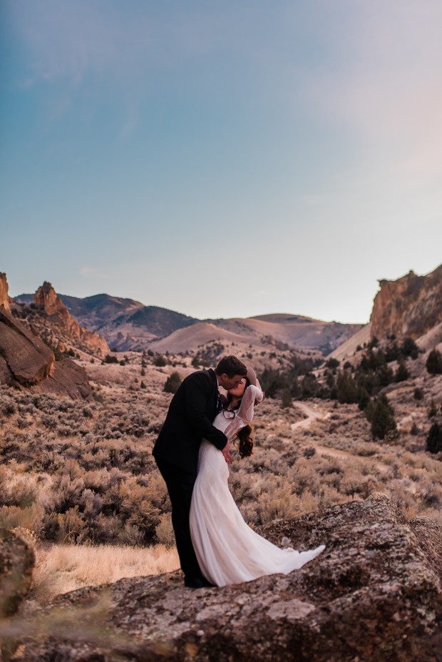 adventurous bride and groom