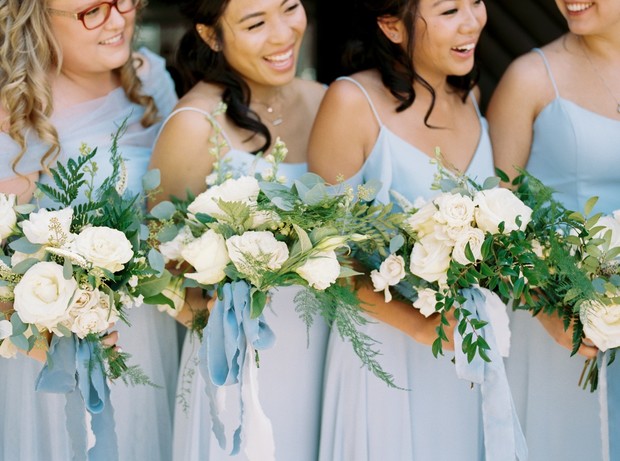 soft blue bridesmaid dresses