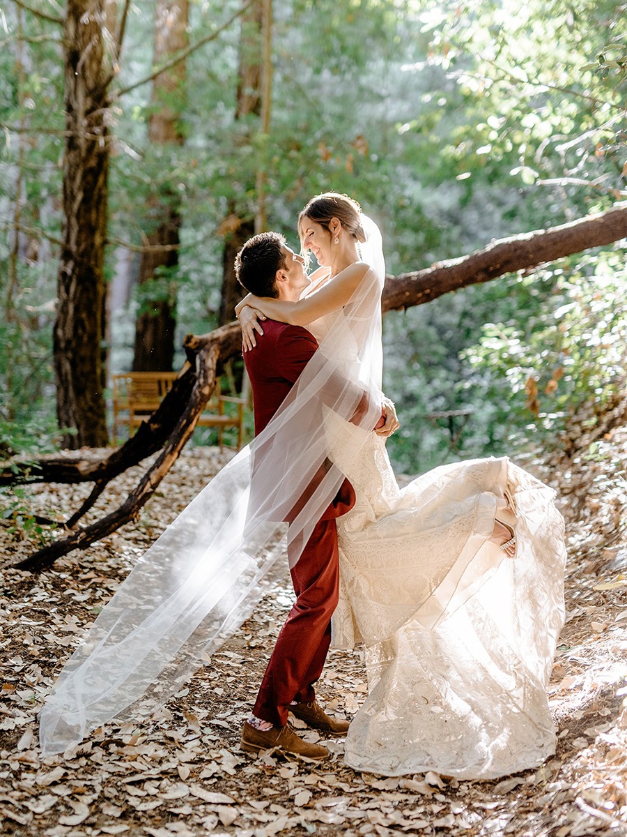 A Magical Forest Wedding Day In Blush And Burgundy