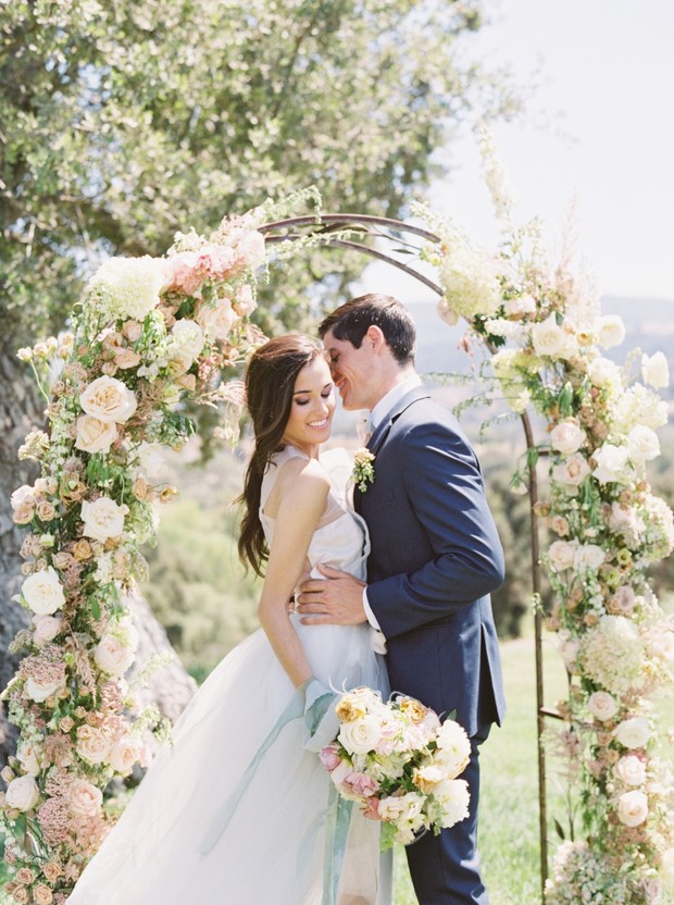 vintage floral inspired wedding arch