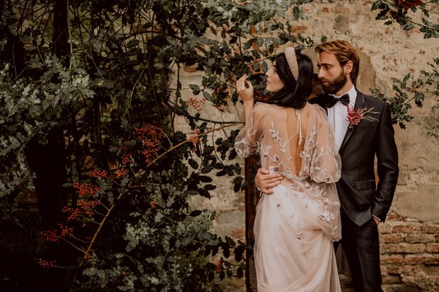 sheer wedding dress