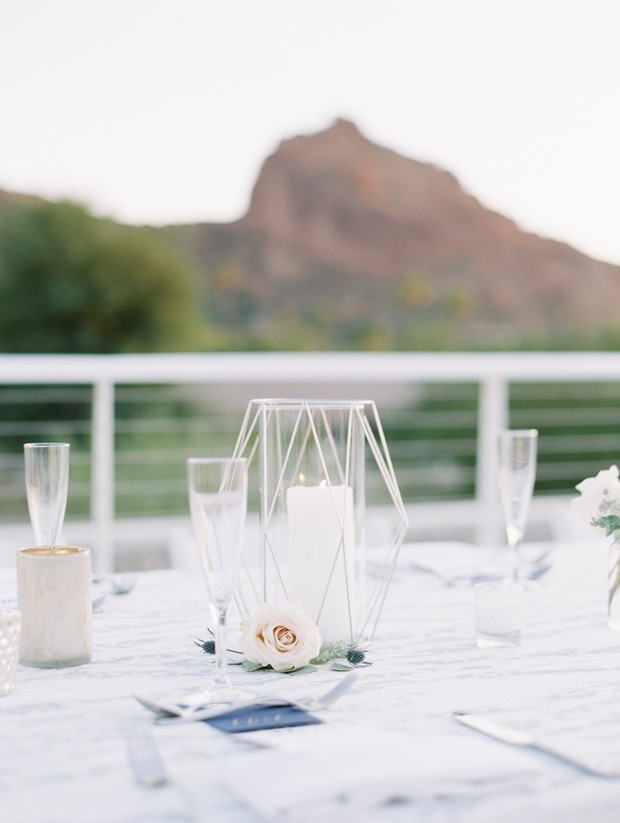 simple wedding reception centerpiece