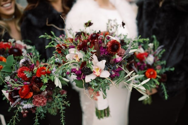 Moody winter wedding bouquet