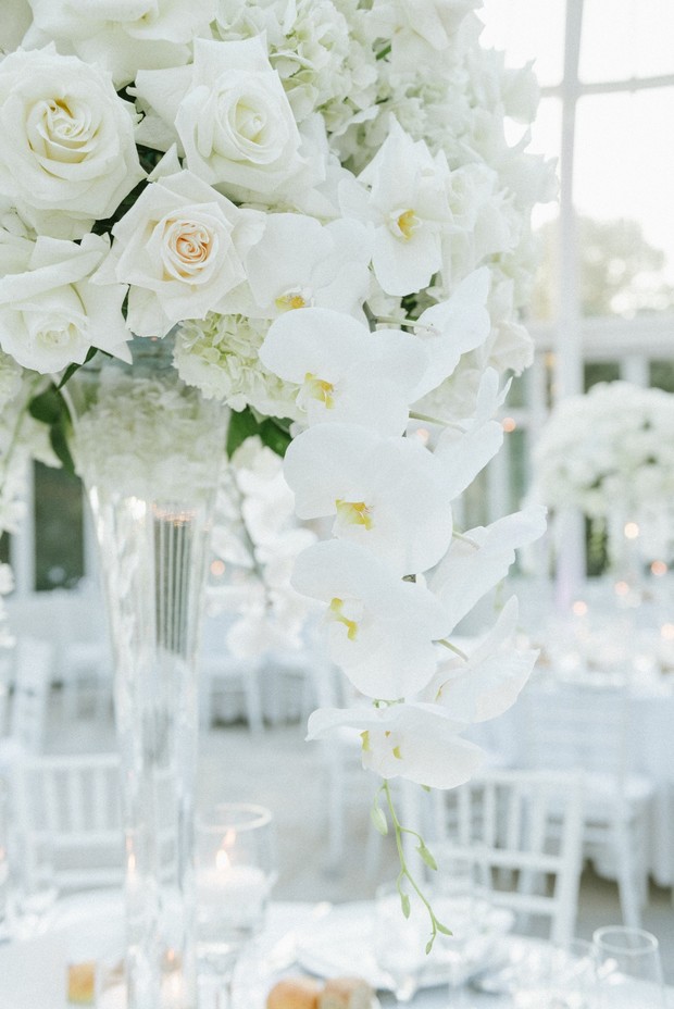 all white wedding decor