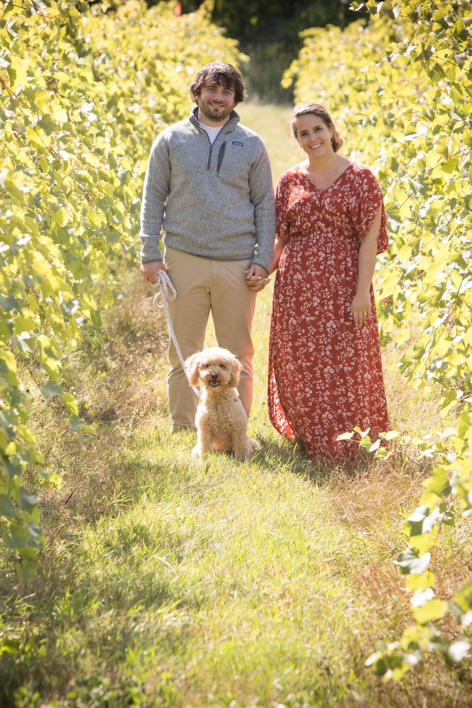 Engagement session in Vermont with puppy