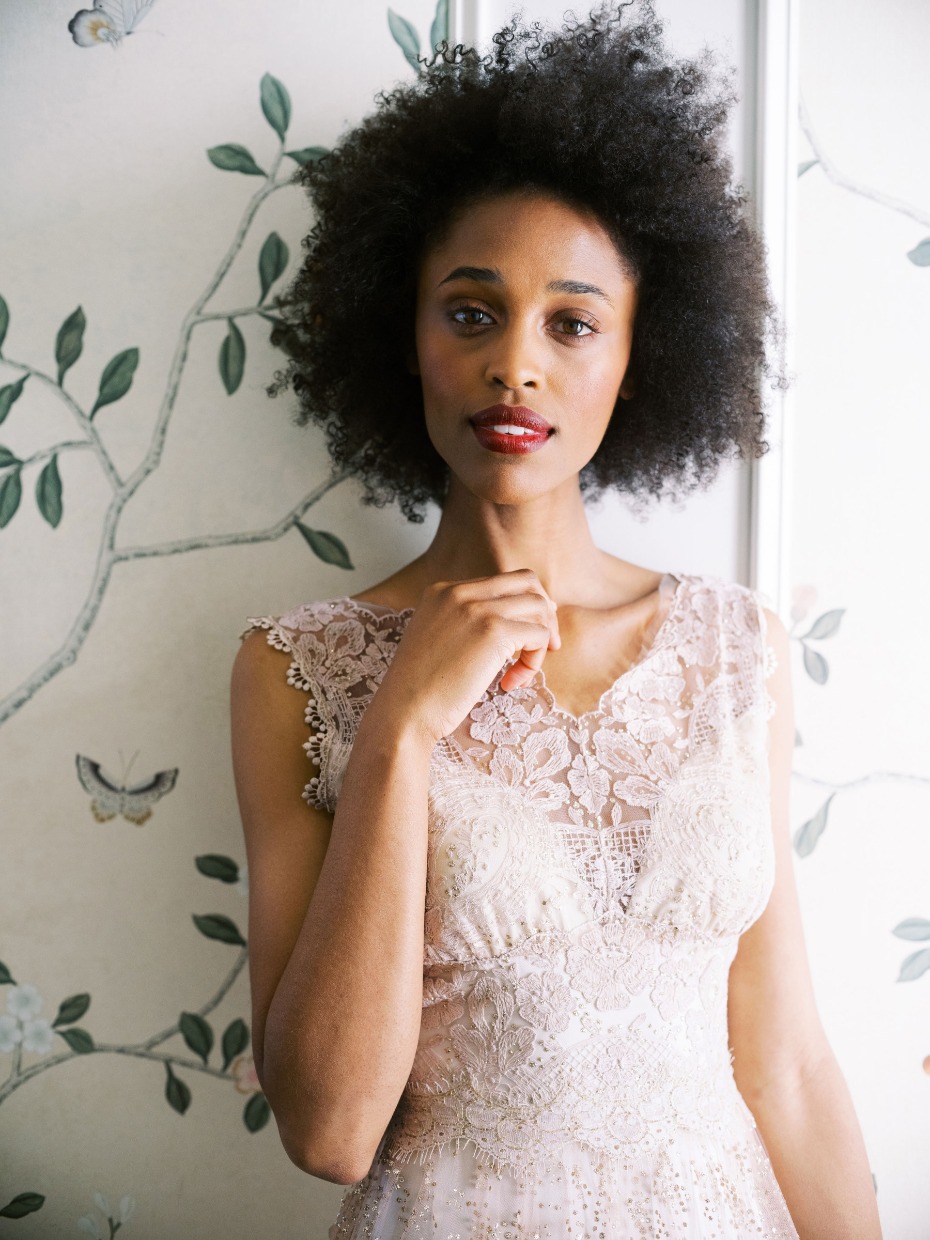 Claire Pettibone Couture Crystal Iridescent Embroidered Floral Wedding Dress Claire Pettibone