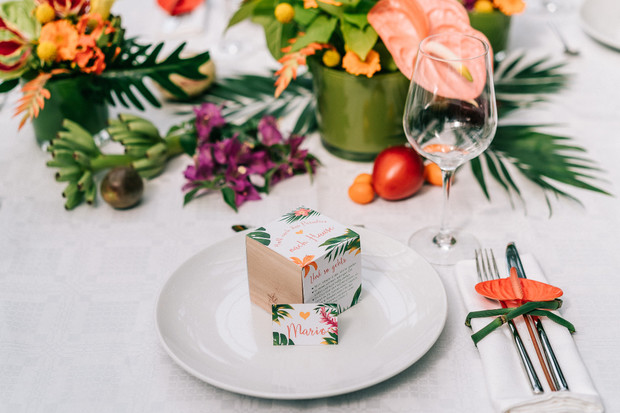 tropical wedding favor boxes