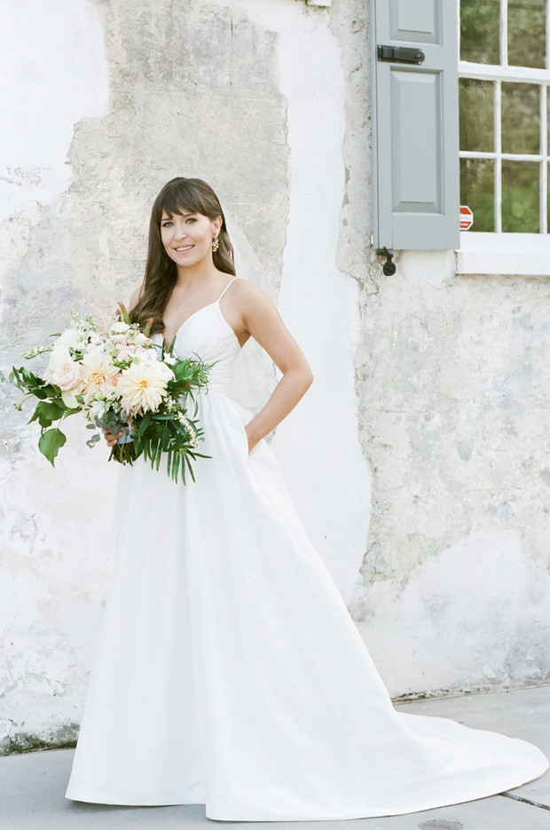 bride in modern wedding dress