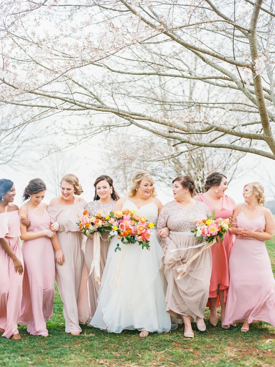 This Bright and Cheery Wedding Had Adult Flower Girls