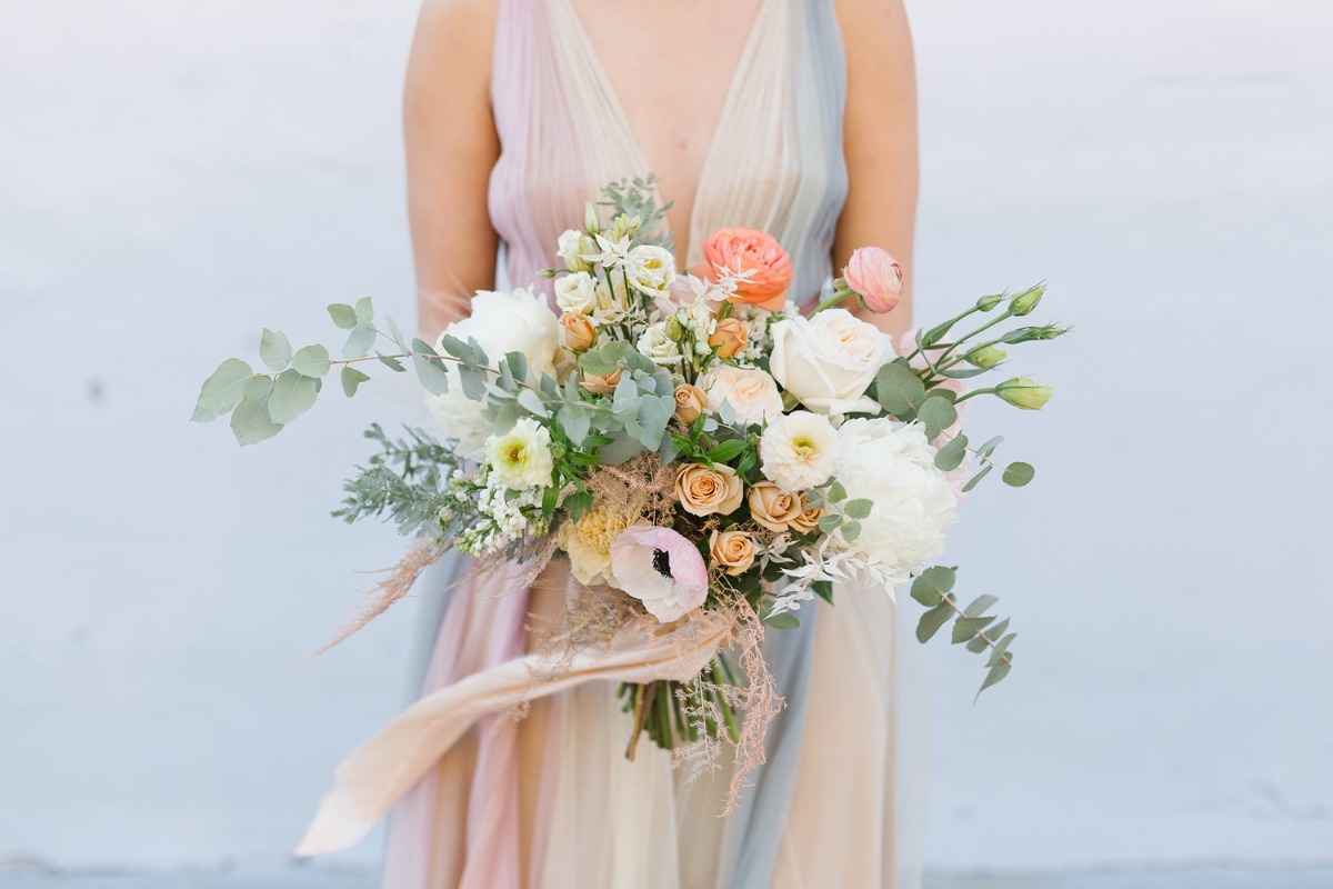 pastel spring wedding bouquet